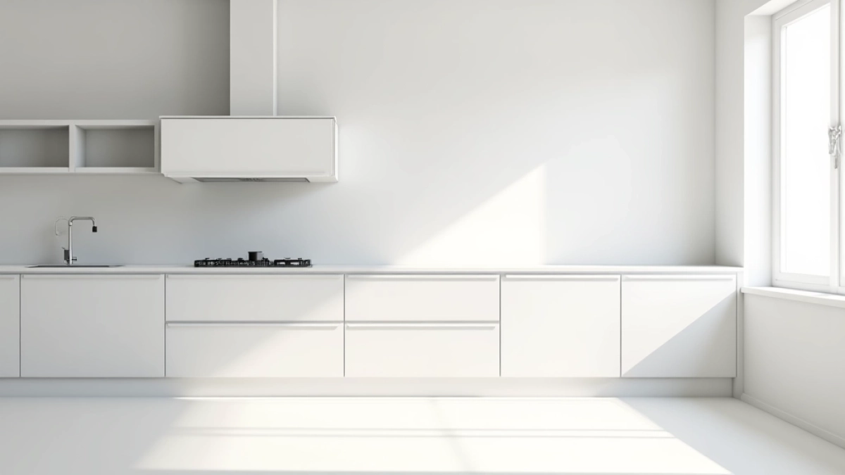 Co między szafkami w białej kuchni