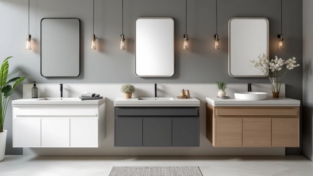 jaki kolor szafek do szarej łazienki