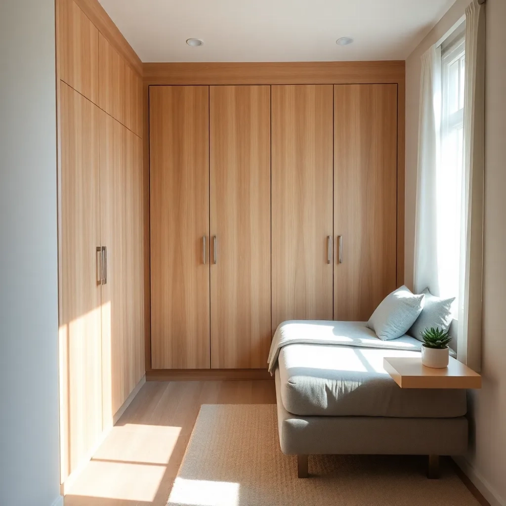 Mała sypialnia z szafą