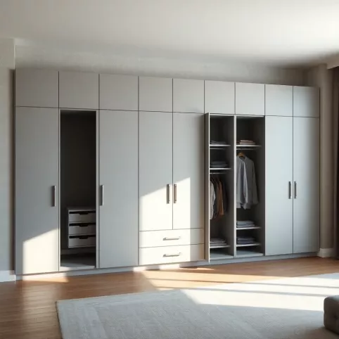 Szafa na całą ścianę w salonie