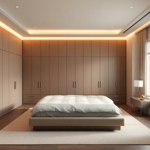 Szafa na całą ścianę w sypialni