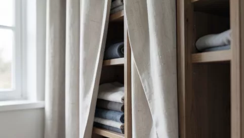 Zasłona do szafy zamiast drzwi