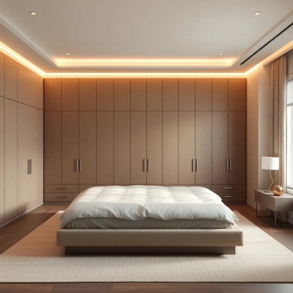 Szafa na całą ścianę w sypialni