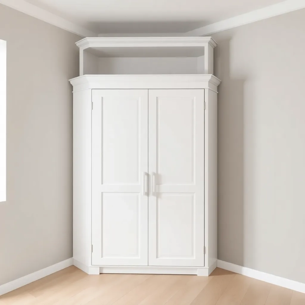 Szafa narożna biała z nadstawką