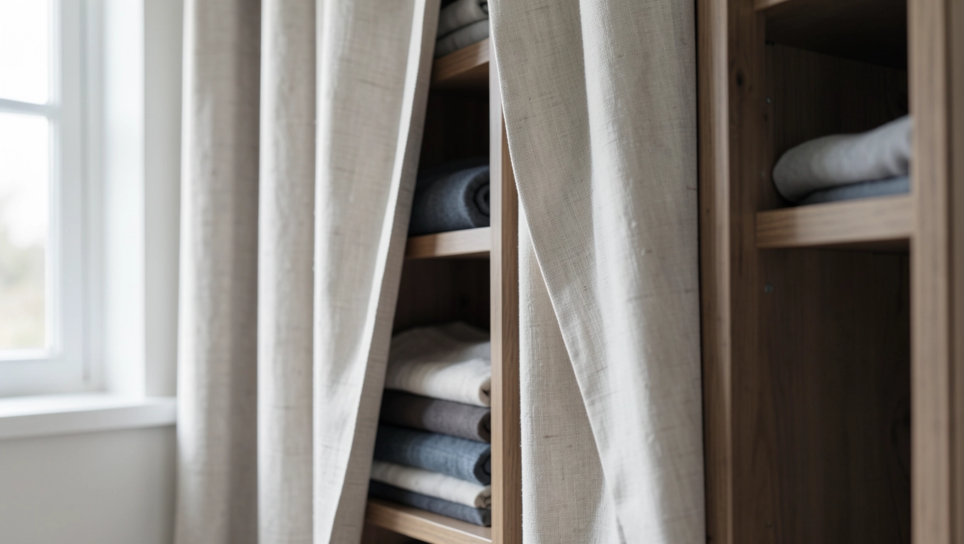 Zasłona do szafy zamiast drzwi